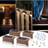 Home & Garden > Garden Lights - 4 Pack SolarPower Deck Lights Outdoor Step Lights Waterproof LED lights - Garden Yard
