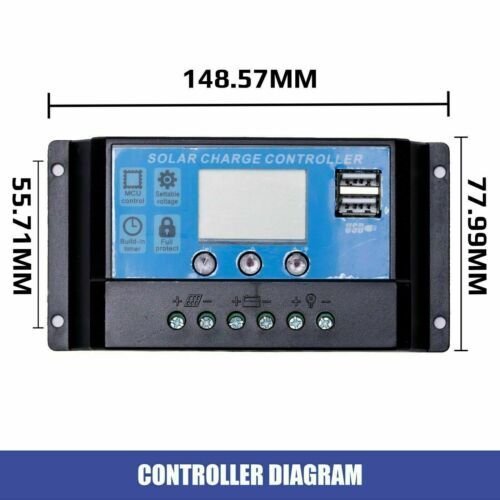 Home & Garden > Solar Panels - Solar Panel Monocryitsalline with Controller 18v 200w. Corrosion - Resistant Aluminium Frame Solar Generator Camping Outdoor Travel Boats Van - Garden Yard