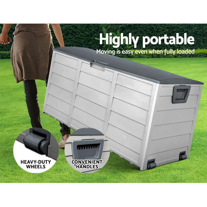 Home & Garden > Storage - Gardeon 290L Outdoor Storage Box - Grey - Garden Yard