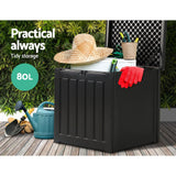 Home & Garden > Storage - Gardeon 80L Outdoor Storage Box Waterproof Container Indoor Garden Toy Tool Shed - Garden Yard