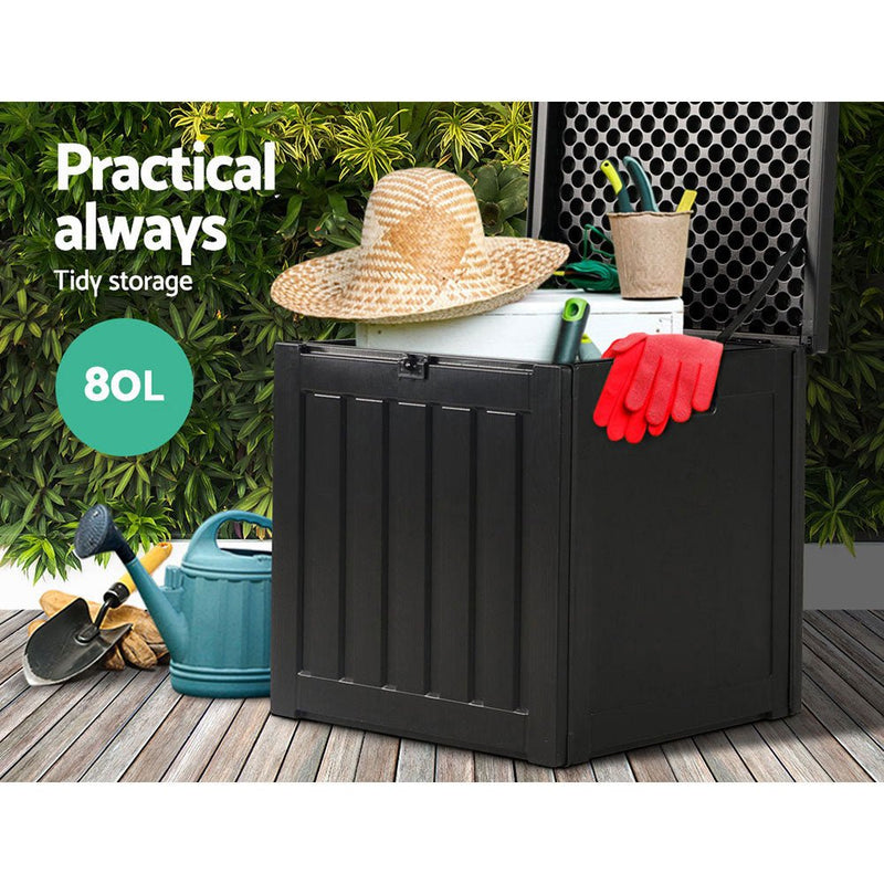 Home & Garden > Storage - Gardeon 80L Outdoor Storage Box Waterproof Container Indoor Garden Toy Tool Shed - Garden Yard