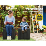 Home & Garden > Storage - Gardeon Outdoor Storage Box 118L Container Lockable Indoor Garden Toy Tool Shed Black - Garden Yard