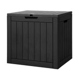 Home & Garden > Storage - Gardeon Outdoor Storage Box 118L Container Lockable Indoor Garden Toy Tool Shed Black - Garden Yard