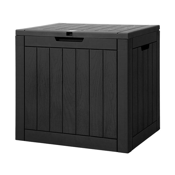 Home & Garden > Storage - Gardeon Outdoor Storage Box 118L Container Lockable Indoor Garden Toy Tool Shed Black - Garden Yard