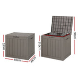 Home & Garden > Storage - Gardeon Outdoor Storage Box 118L Container Lockable Indoor Garden Toy Tool Shed Grey - Garden Yard