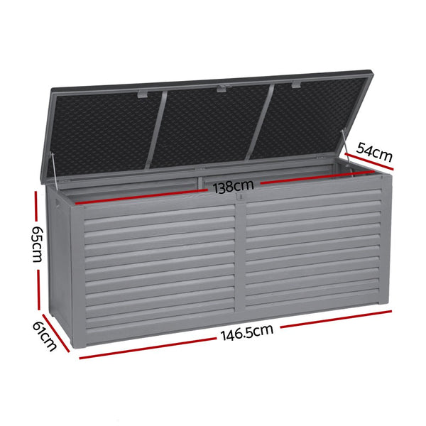 Home & Garden > Storage - Gardeon Outdoor Storage Box 490L Bench Seat Indoor Garden Toy Tool Sheds Chest - Garden Yard