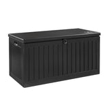 Home & Garden > Storage - Gardeon Outdoor Storage Box Container Garden Toy Indoor Tool Chest Sheds 270L Black - Garden Yard