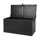 Home & Garden > Storage - Gardeon Outdoor Storage Box Container Garden Toy Indoor Tool Chest Sheds 270L Black - Garden Yard
