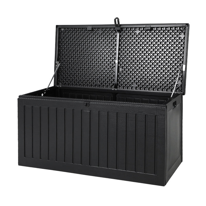 Home & Garden > Storage - Gardeon Outdoor Storage Box Container Garden Toy Indoor Tool Chest Sheds 270L Black - Garden Yard