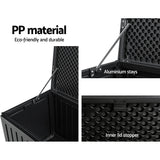Home & Garden > Storage - Gardeon Outdoor Storage Box Container Garden Toy Indoor Tool Chest Sheds 270L Black - Garden Yard