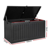 Home & Garden > Storage - Gardeon Outdoor Storage Box Container Garden Toy Indoor Tool Chest Sheds 270L Black - Garden Yard