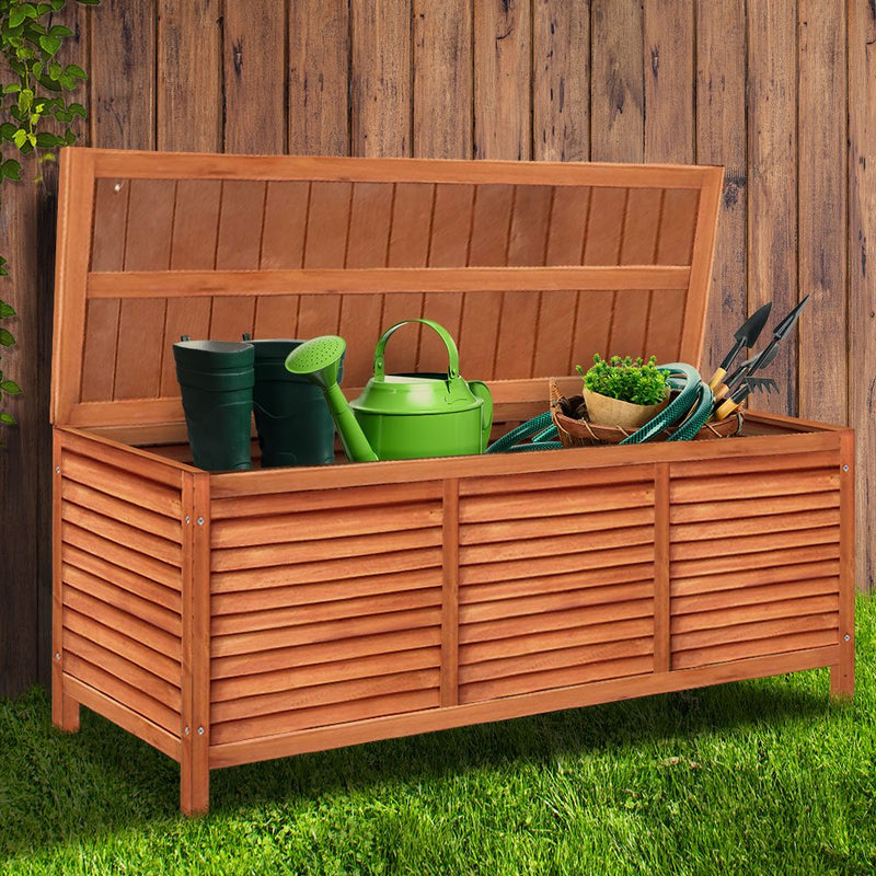 Home & Garden > Storage - Gardeon Outoor Fir Wooden Storage Bench - Garden Yard