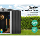 Home & Garden > Storage - Giantz Garden Shed Outdoor Storage Sheds 2.6x3.9x2M Workshop Metal Base Grey - Garden Yard