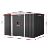 Home & Garden > Storage - Giantz Garden Shed Outdoor Storage Sheds Tool Workshop 2.58X2.07M - Garden Yard
