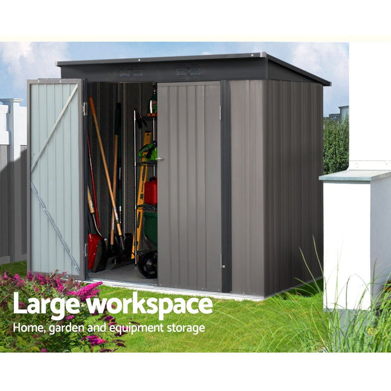 Home & Garden > Storage - Giantz Garden Shed Sheds Outdoor Storage 1.95x1.31M Steel Workshop House Tool - Garden Yard
