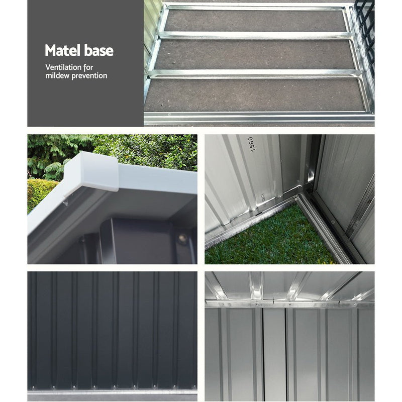 Home & Garden > Storage - Giantz Garden Shed Sheds Outdoor Tool 2.49x1.04M Storage Workshop House Galvanised Steel - Garden Yard