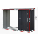 Home & Garden > Storage - Giantz Garden Shed Sheds Outdoor Tool 2.49x1.04M Storage Workshop House Galvanised Steel - Garden Yard