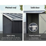 Home & Garden > Storage - Giantz Garden Shed Sheds Outdoor Tool 2.49x1.04M Storage Workshop House Galvanised Steel - Garden Yard