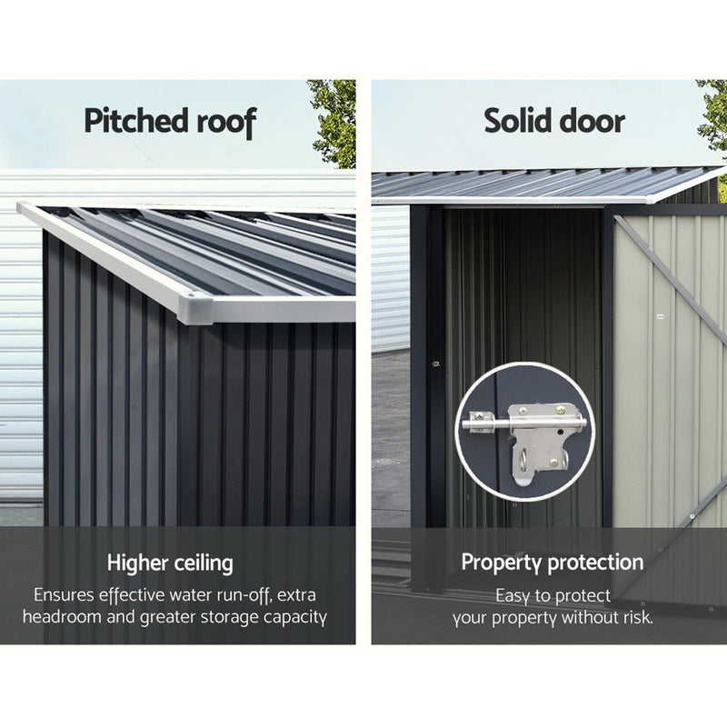 Home & Garden > Storage - Giantz Garden Shed Sheds Outdoor Tool 2.49x1.04M Storage Workshop House Galvanised Steel - Garden Yard