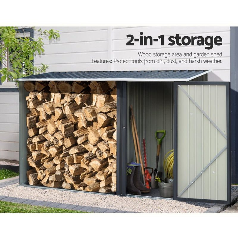 Home & Garden > Storage - Giantz Garden Shed Sheds Outdoor Tool 2.49x1.04M Storage Workshop House Galvanised Steel - Garden Yard