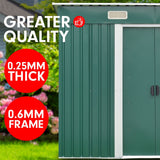 Home & Garden > Storage - Wallaroo 4ft x 8ft Garden Shed Flat Roof Outdoor Storage - Green - Garden Yard