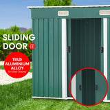 Home & Garden > Storage - Wallaroo 4ft x 8ft Garden Shed Flat Roof Outdoor Storage - Green - Garden Yard