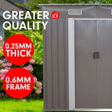 Home & Garden > Storage - Wallaroo 4ft x 8ft Garden Shed Flat Roof Outdoor Storage - Grey - Garden Yard