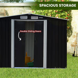 Home & Garden > Storage - Wallaroo Garden Shed with Semi - Close Storage 6*8FT - Black - Garden Yard