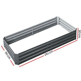 Dimensions of Durable 0.8mm thick SGCC steel garden bed panel with epoxy powder coating