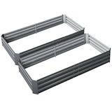 2 pack steel vegetable garden bed units assembled in backyard